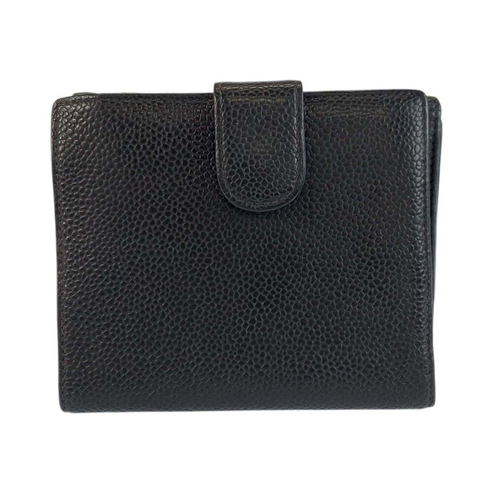 CHANEL Vintage Black Leather Logo Wallet - Picture 2 of 10